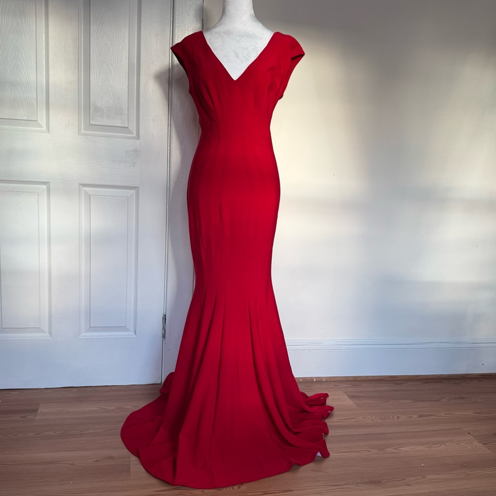 Betsy & Adam Vibrant Red Maxi Dress